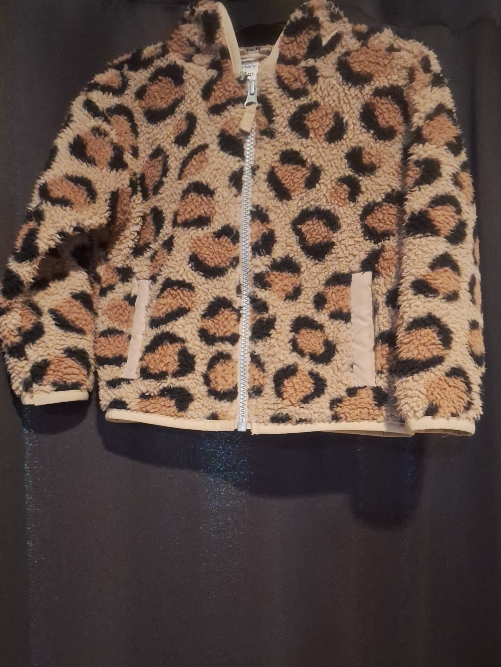 Carter's Leopard Print Sherpa Puffer Jacket - Tan & Black
